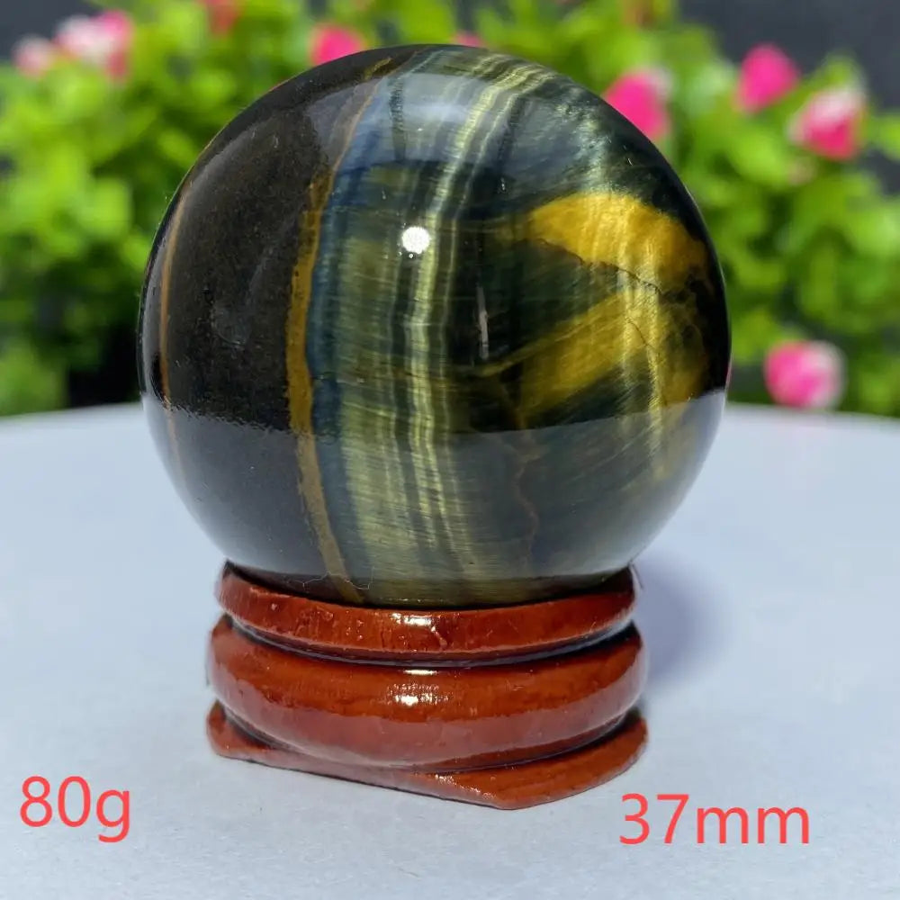 Blue Yellow Tiger Eye Ball Natural Crystal Sphere Mineral Gem Specimen Spiritual Meditation Reiki Healing Stone Home Decoration