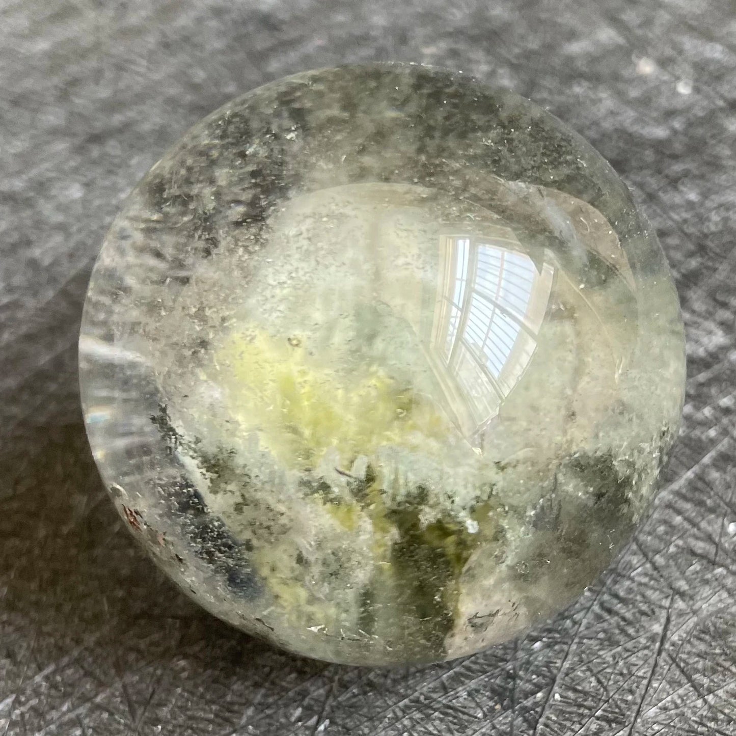 104g Natural Stone Crystal Ball Green Phantom Rock Decoration Rough Polished Garden Quartz Sphere Healing 2