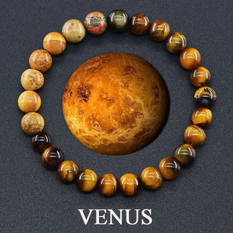 Hot Selling Cosmic Solar System Bracelet Eight Planets Sun Mercury Venus Earth Moon Mars Jupiter SaturnUranus Neptune Friendship Bracelet Handmade Jewelry Accessories