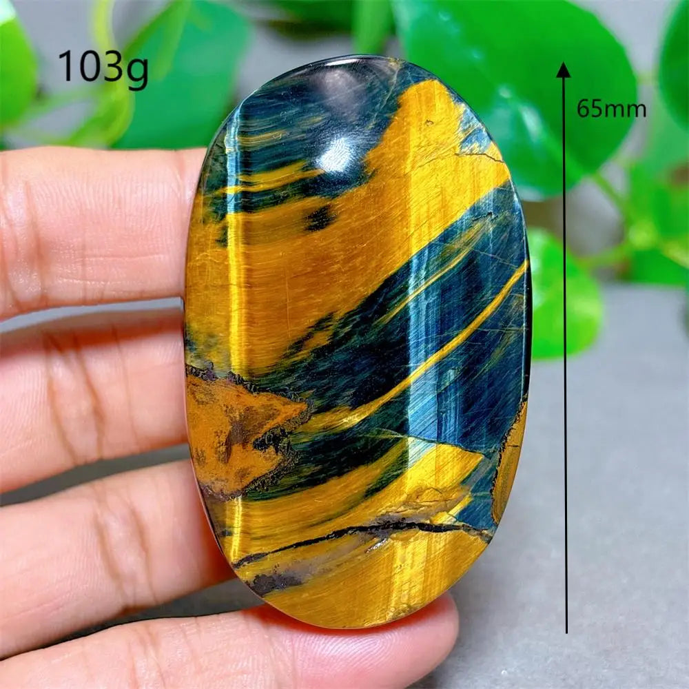 Blue Yellow Tiger Eye Palm Crystal Natural Stone Quartz Stone Minerals Home Decoration Reiki Craft Gifts Energy Healing Luck