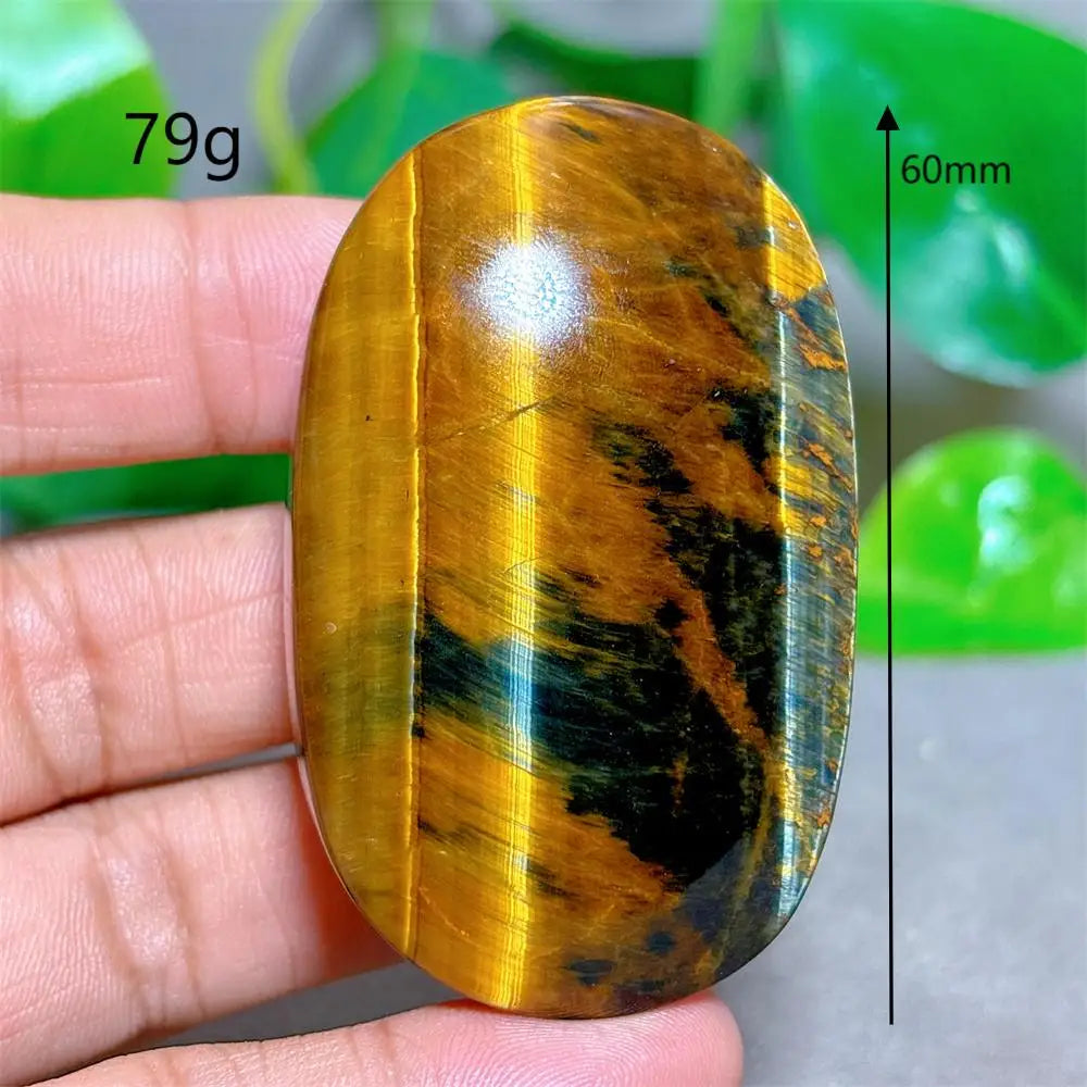 Blue Yellow Tiger Eye Palm Crystal Natural Stone Quartz Stone Minerals Home Decoration Reiki Craft Gifts Energy Healing Luck