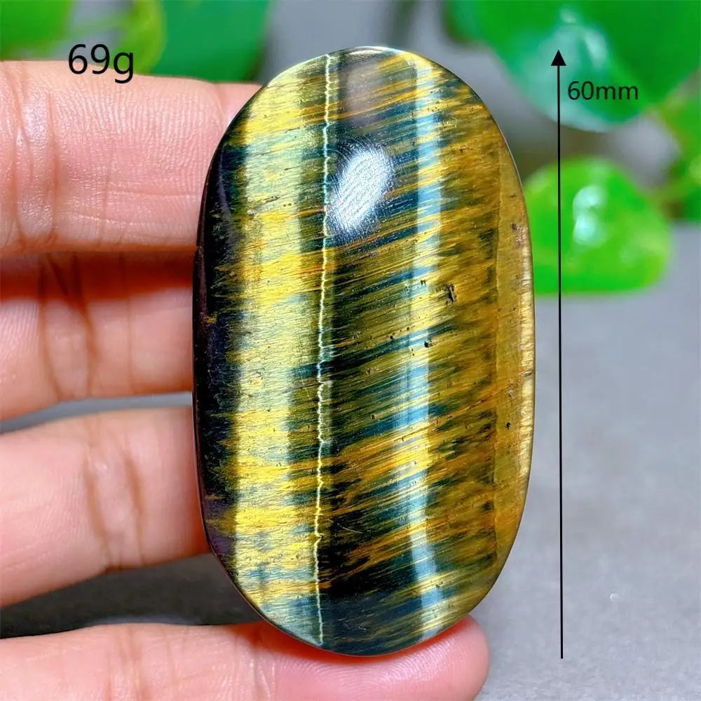 Blue Yellow Tiger Eye Palm Crystal Natural Stone Quartz Stone Minerals Home Decoration Reiki Craft Gifts Energy Healing Luck