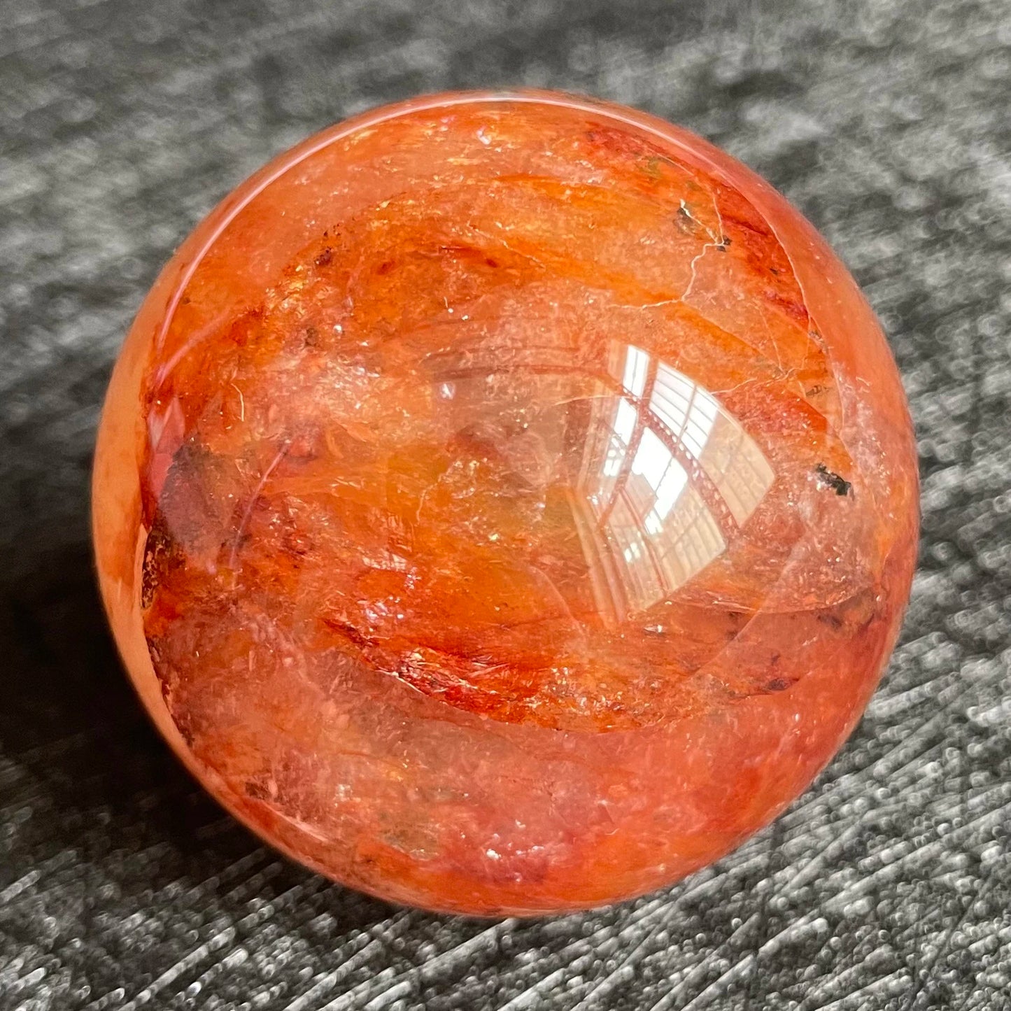 143g Natural Stone Fire Quartz Crystal Ball Rainbow Quartz Sphere Polished Rock Reiki Healing B13