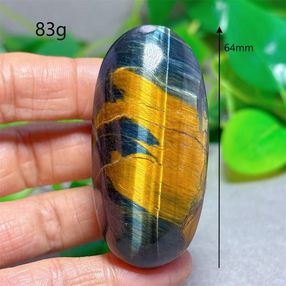 Blue Yellow Tiger Eye Palm Crystal Natural Stone Quartz Stone Minerals Home Decoration Reiki Craft Gifts Energy Healing Luck