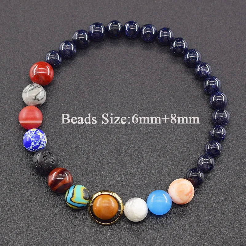 Hot Selling Cosmic Solar System Bracelet Eight Planets Sun Mercury Venus Earth Moon Mars Jupiter SaturnUranus Neptune Friendship Bracelet Handmade Jewelry Accessories