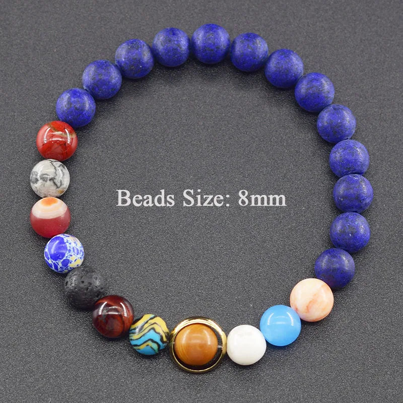 Hot Selling Cosmic Solar System Bracelet Eight Planets Sun Mercury Venus Earth Moon Mars Jupiter SaturnUranus Neptune Friendship Bracelet Handmade Jewelry Accessories