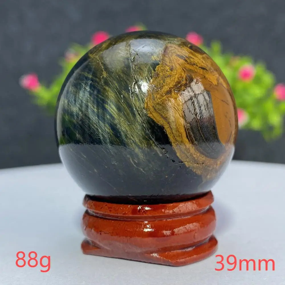 Blue Yellow Tiger Eye Ball Natural Crystal Sphere Mineral Gem Specimen Spiritual Meditation Reiki Healing Stone Home Decoration