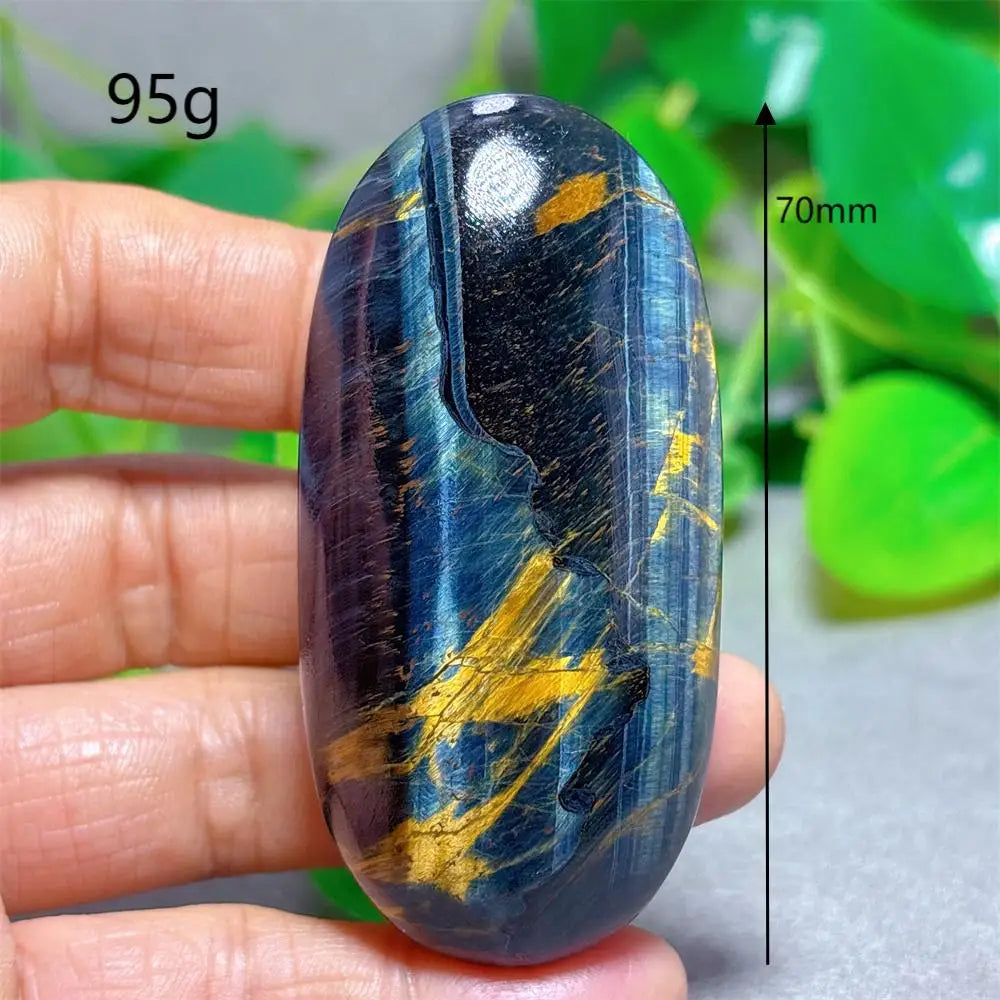 Blue Yellow Tiger Eye Palm Crystal Natural Stone Quartz Stone Minerals Home Decoration Reiki Craft Gifts Energy Healing Luck