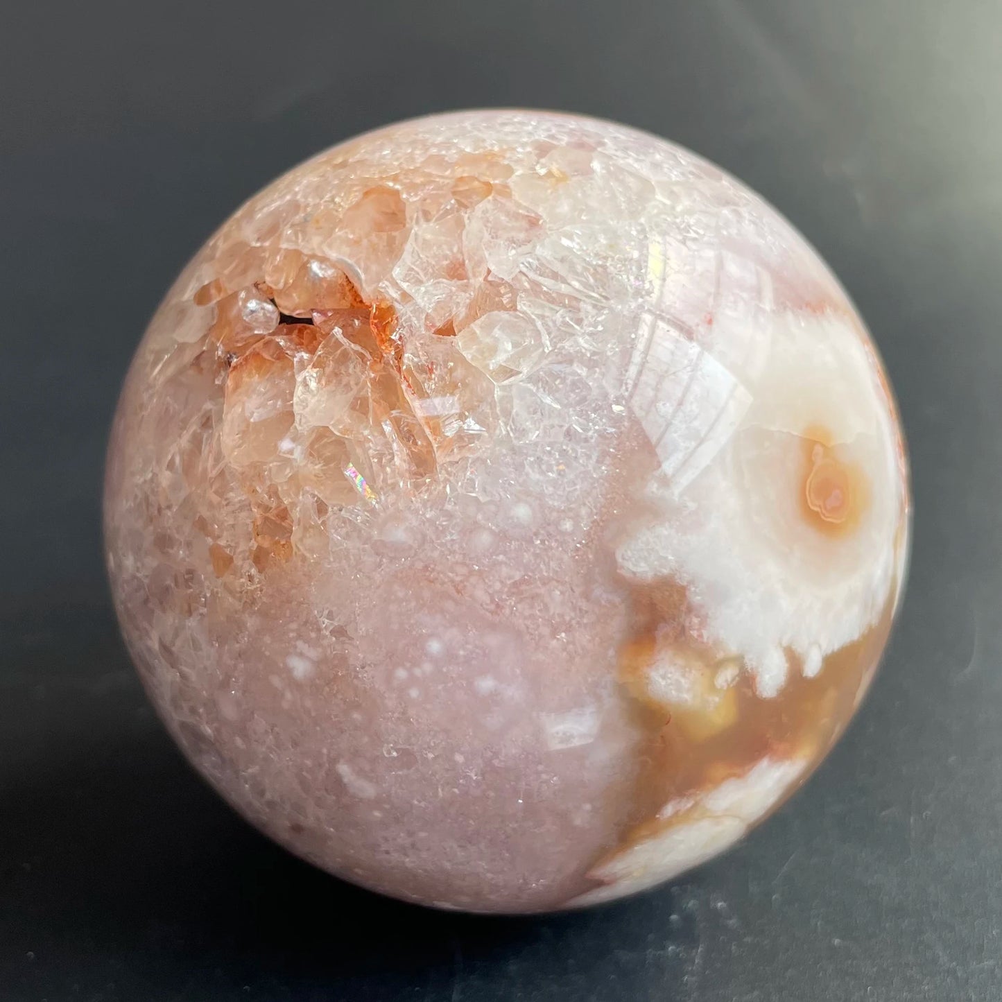 Natural Stone Amethyst Pink Sakura Agate Geode Sphere Polished Crystal Quartz ball Reiki Healing Gift Room Decor