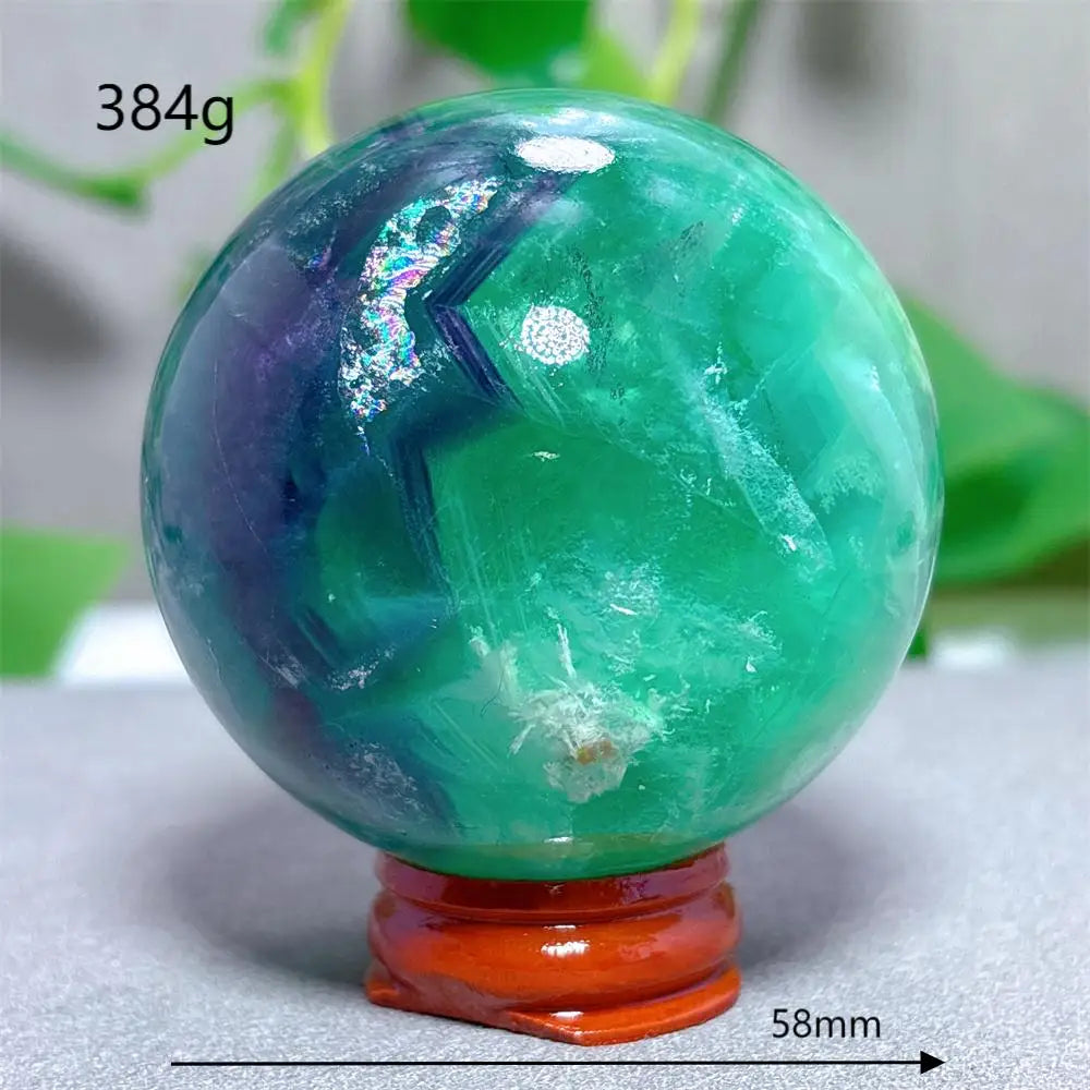 Feather Fluorite Sphere Crystal Natural Stone Quartz Stone Minerals Home Decoration Reiki Craft Gifts Energy Healing Love Luck