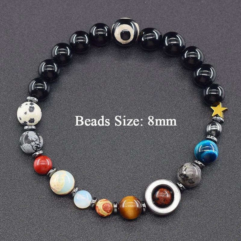 Hot Selling Cosmic Solar System Bracelet Eight Planets Sun Mercury Venus Earth Moon Mars Jupiter SaturnUranus Neptune Friendship Bracelet Handmade Jewelry Accessories