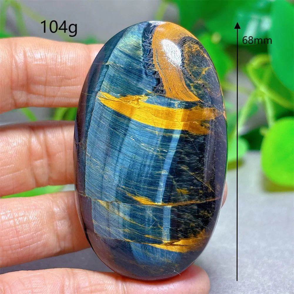 Blue Yellow Tiger Eye Palm Crystal Natural Stone Quartz Stone Minerals Home Decoration Reiki Craft Gifts Energy Healing Luck