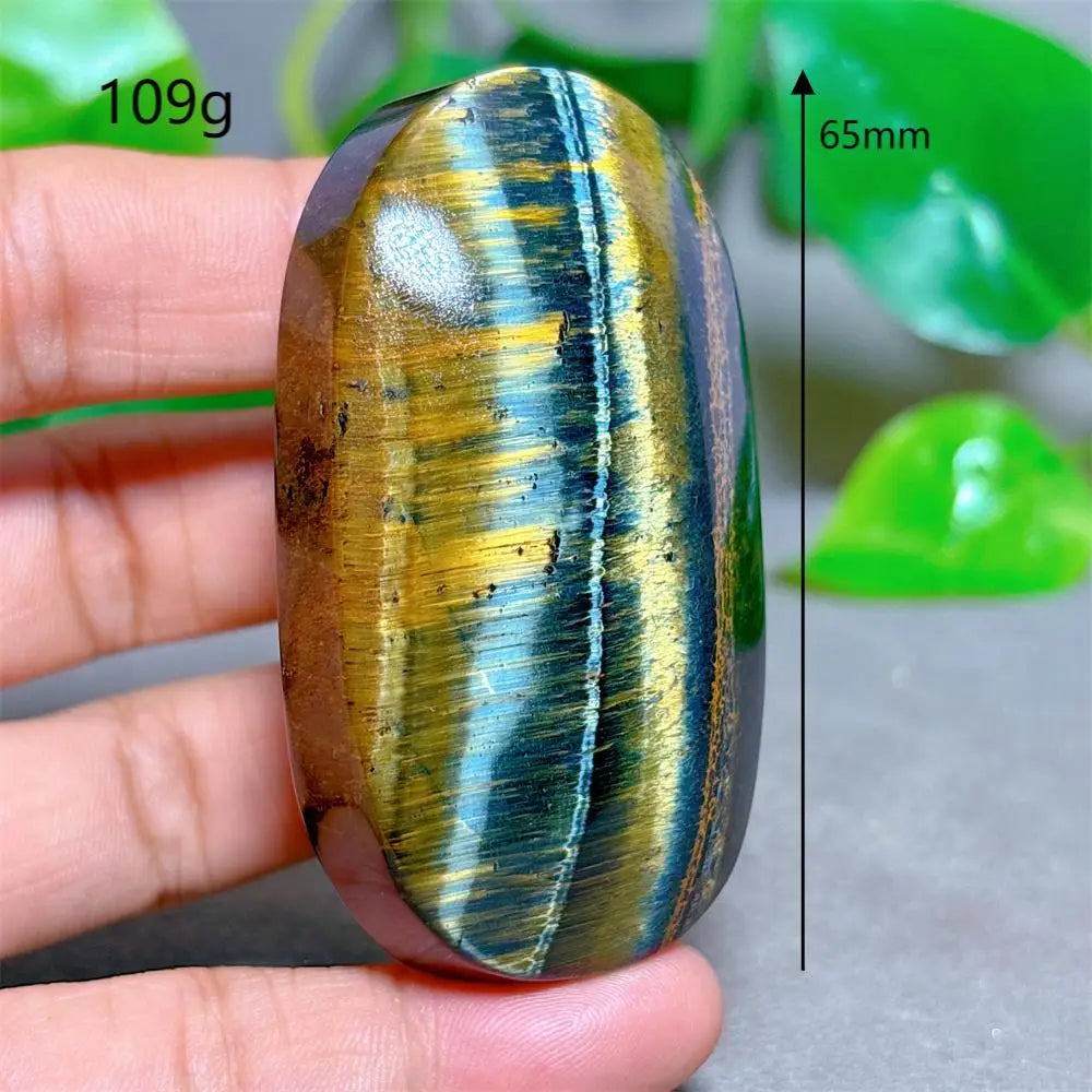 Blue Yellow Tiger Eye Palm Crystal Natural Stone Quartz Stone Minerals Home Decoration Reiki Craft Gifts Energy Healing Luck