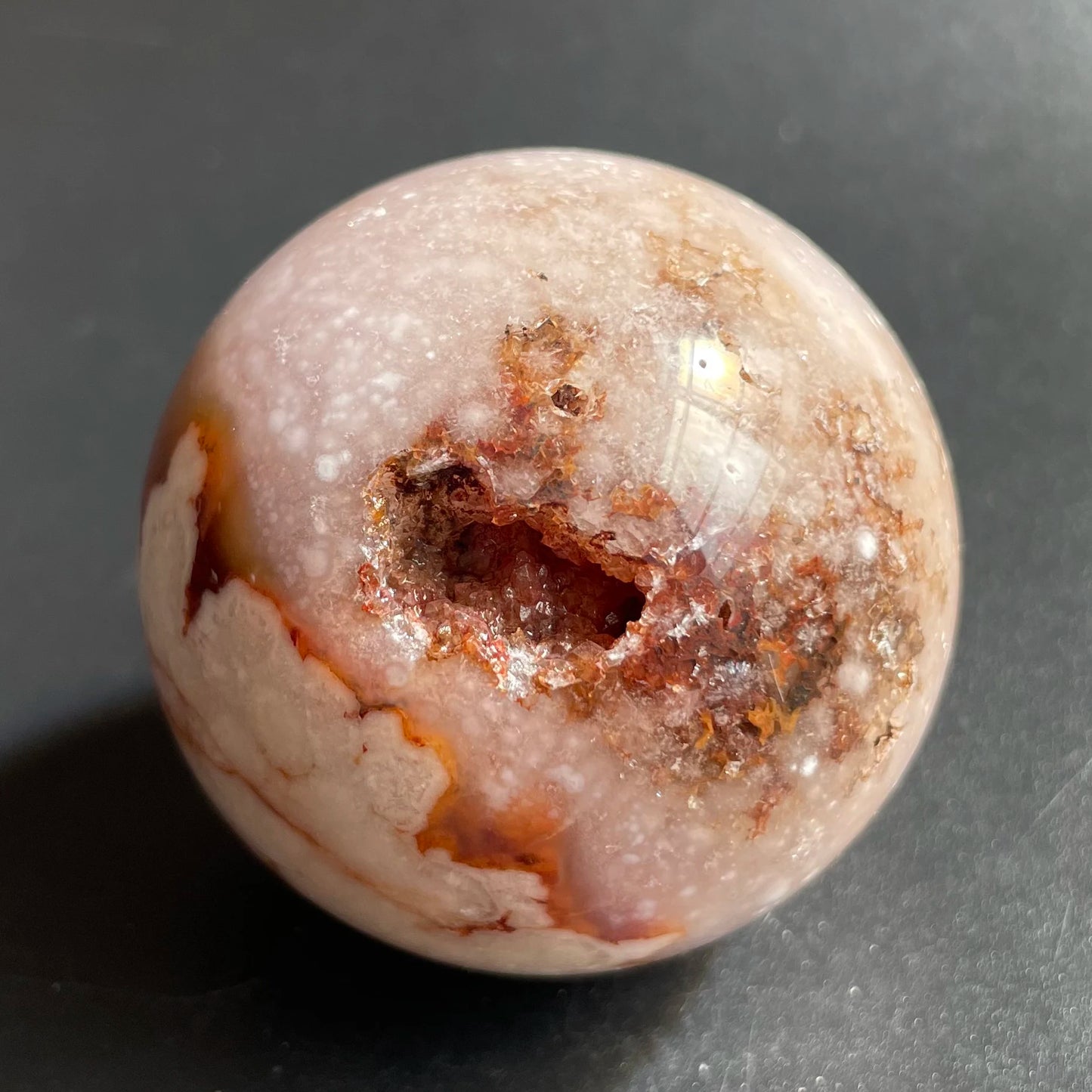 Natural Stone Amethyst Pink Sakura Agate Geode Sphere Polished Crystal Quartz ball Reiki Healing Gift Room Decor