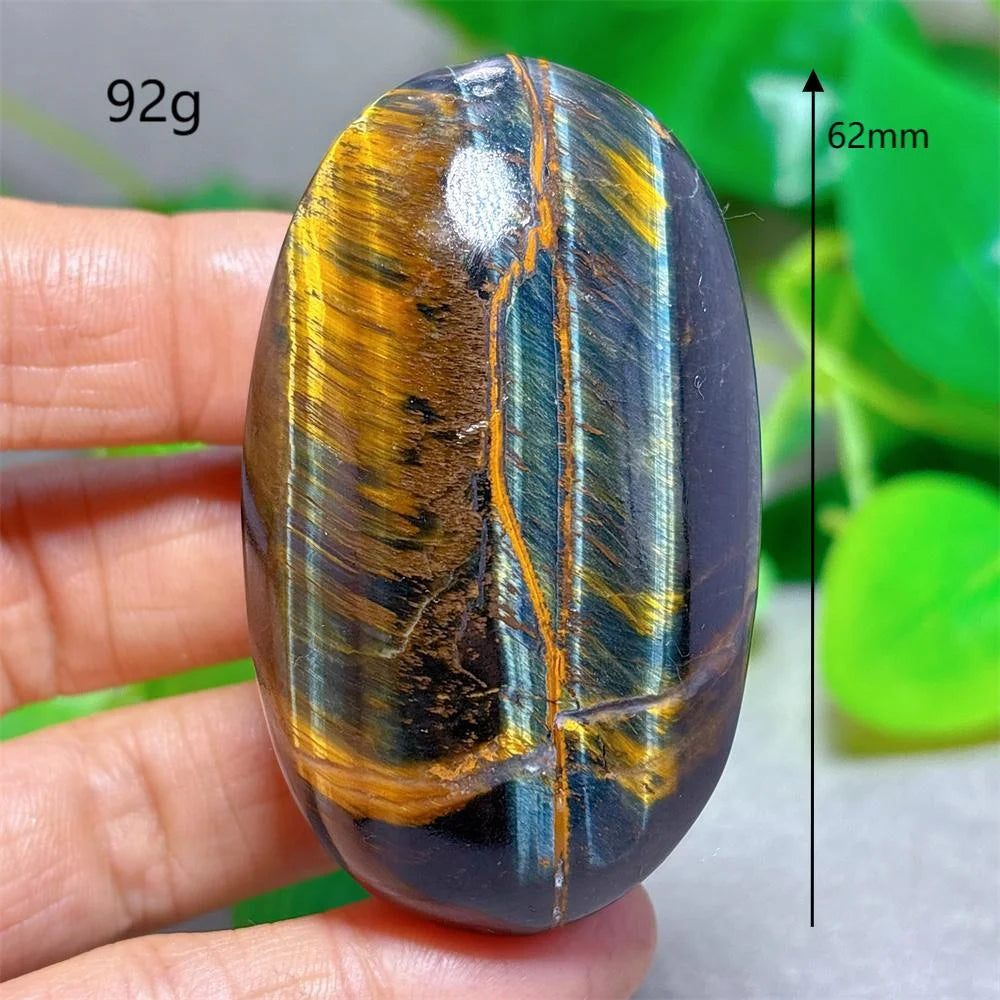 Blue Yellow Tiger Eye Palm Crystal Natural Stone Quartz Stone Minerals Home Decoration Reiki Craft Gifts Energy Healing Luck