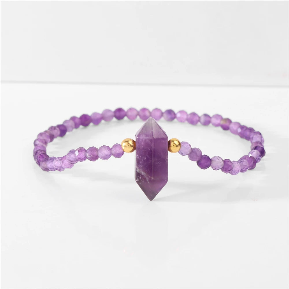 Hexagonal Rose Quartzs Charm Bracelet Natural Stone Crystal Faceted Beads Bracelets For Women Men Meditation Exquisite Jewelry