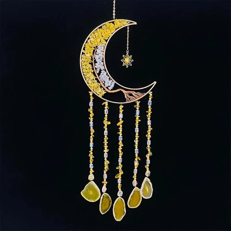 Agate Dream Catcher Balcony Garden Living Room Decoration Wind Chime Tree of Life Natural Agate Dream Catcher Gift for Girls