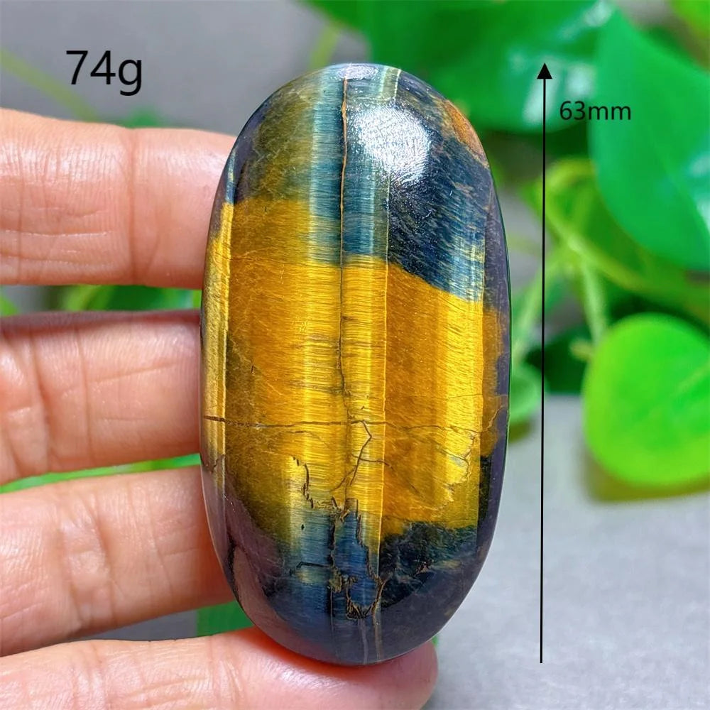 Blue Yellow Tiger Eye Palm Crystal Natural Stone Quartz Stone Minerals Home Decoration Reiki Craft Gifts Energy Healing Luck