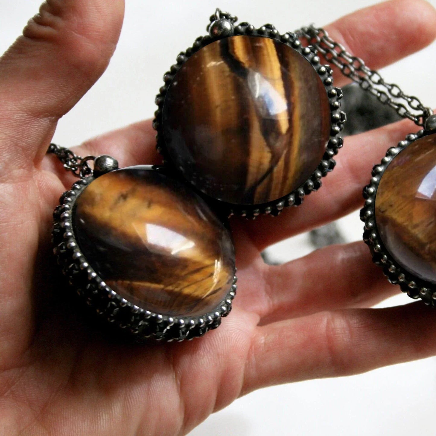 10pcs WitchCraft Collar Arcane Tiki Quartz Fluorite Obsidian Crystal Sphere Ball Talisman Necklace Goth Amulet Women Y2K Jewelry