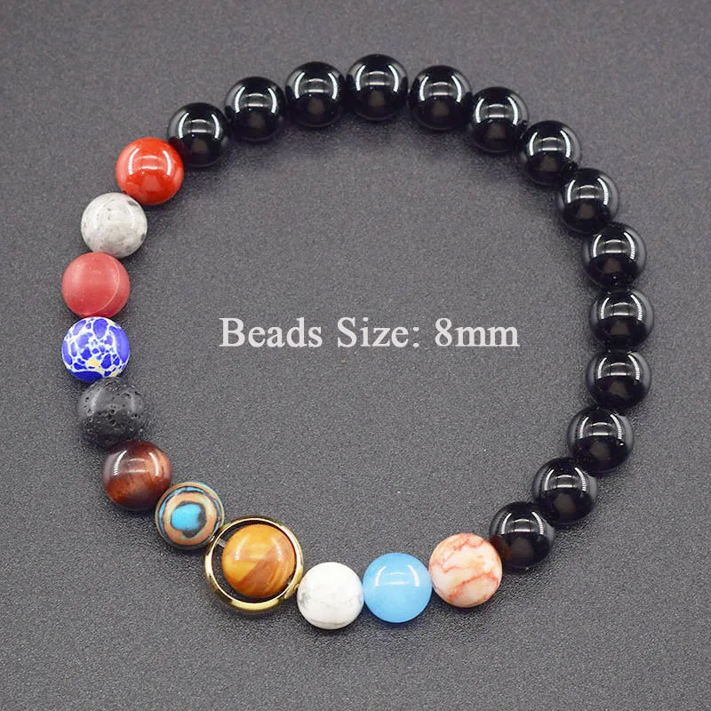 Hot Selling Cosmic Solar System Bracelet Eight Planets Sun Mercury Venus Earth Moon Mars Jupiter SaturnUranus Neptune Friendship Bracelet Handmade Jewelry Accessories