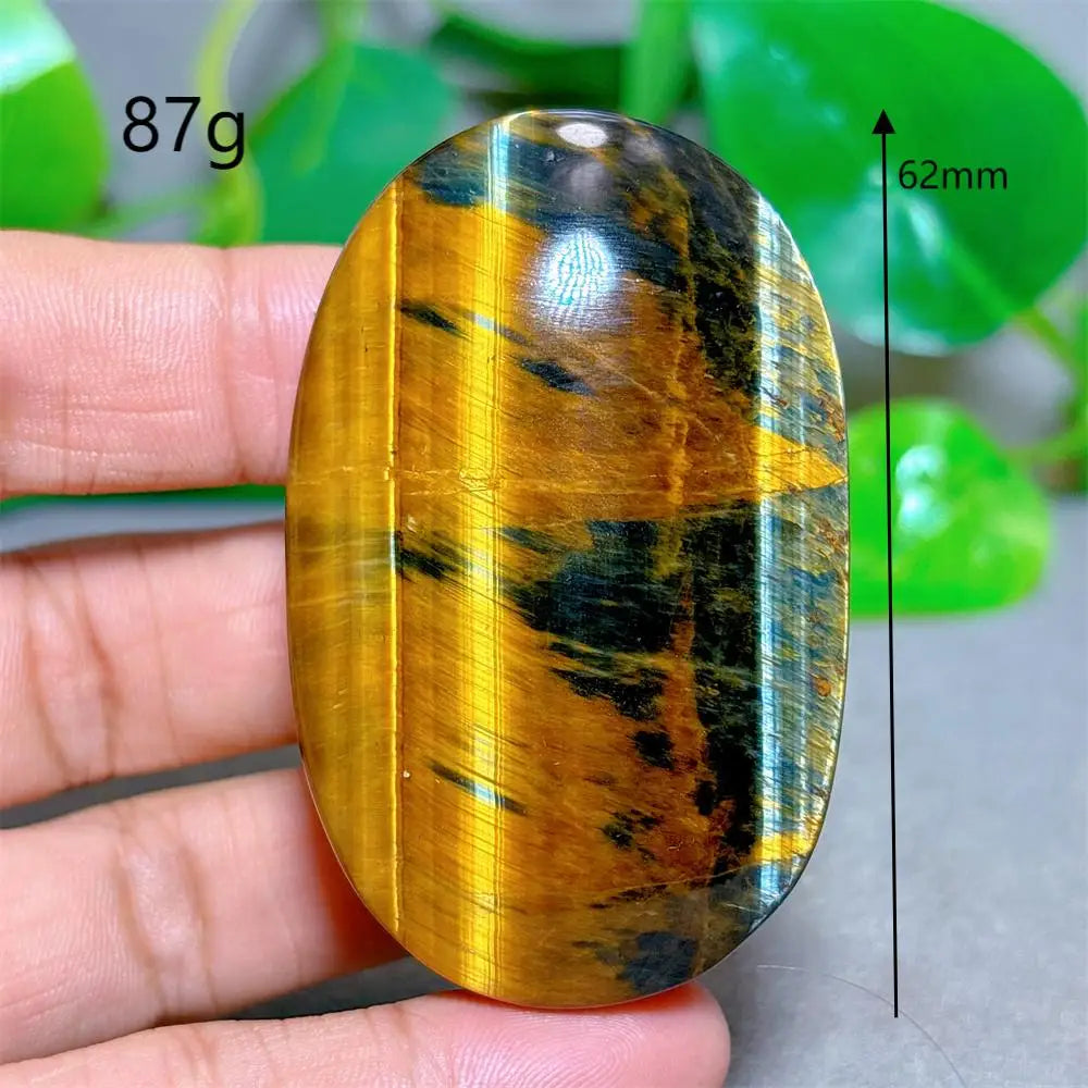 Blue Yellow Tiger Eye Palm Crystal Natural Stone Quartz Stone Minerals Home Decoration Reiki Craft Gifts Energy Healing Luck