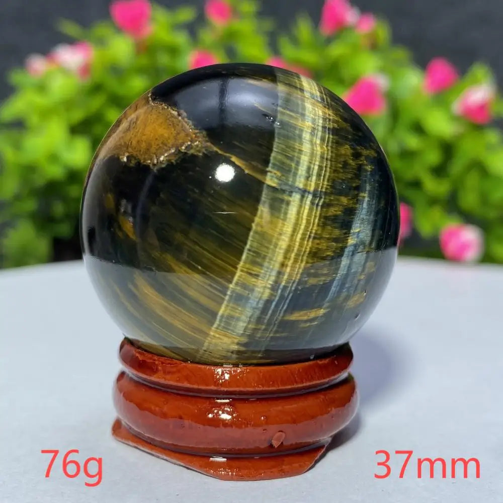 Blue Yellow Tiger Eye Ball Natural Crystal Sphere Mineral Gem Specimen Spiritual Meditation Reiki Healing Stone Home Decoration