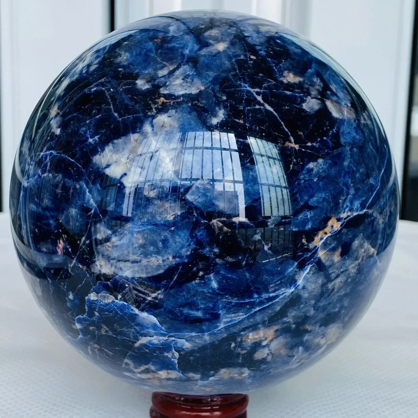 Natural Blue Sodalite Ball Sphere Healing CrystalGemstone Quartz Stone
