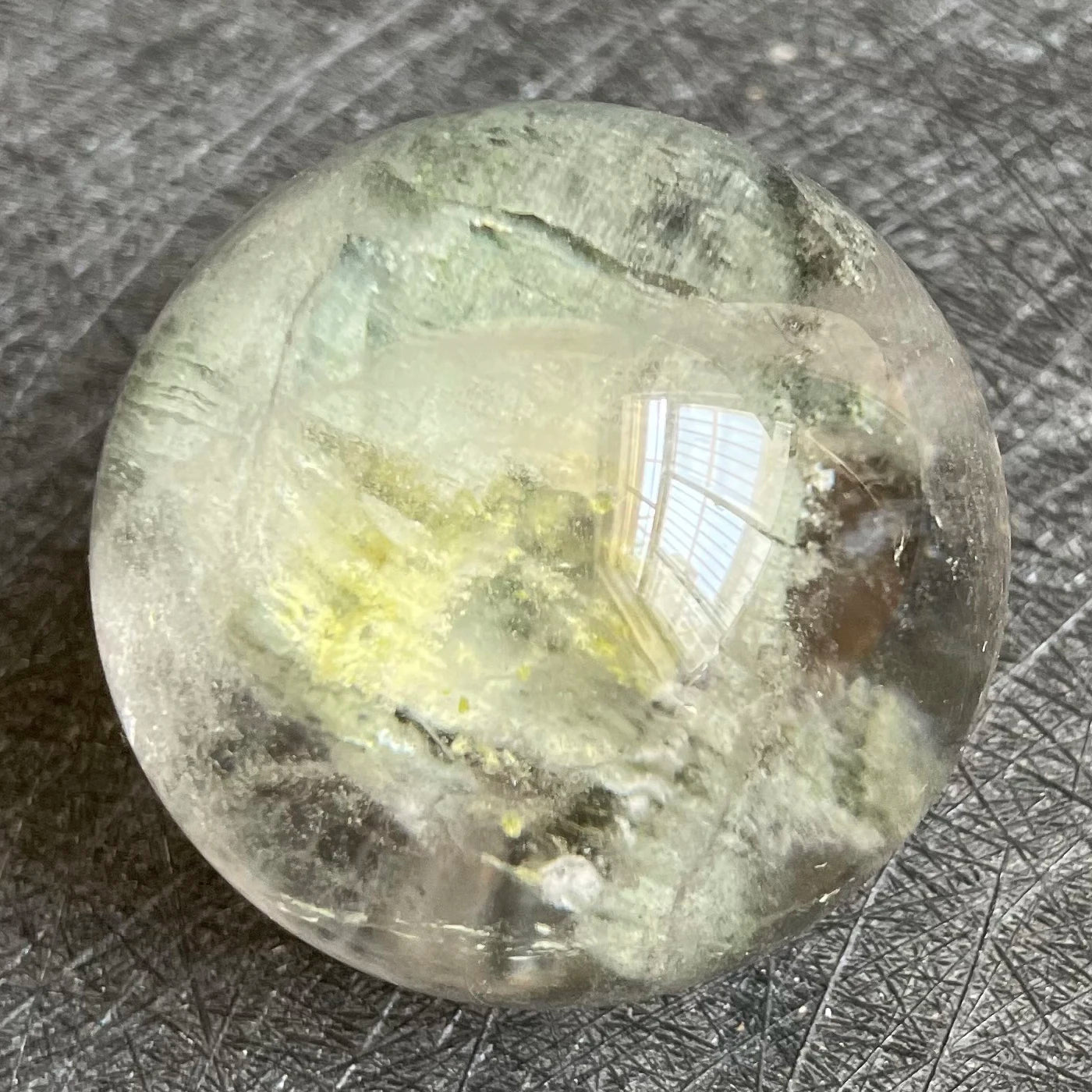 104g Natural Stone Crystal Ball Green Phantom Rock Decoration Rough Polished Garden Quartz Sphere Healing 2