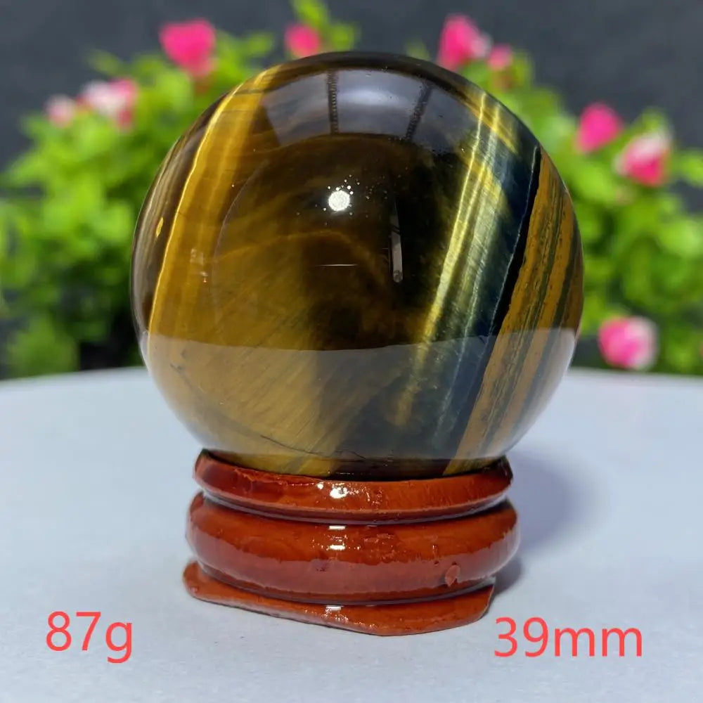 Blue Yellow Tiger Eye Ball Natural Crystal Sphere Mineral Gem Specimen Spiritual Meditation Reiki Healing Stone Home Decoration