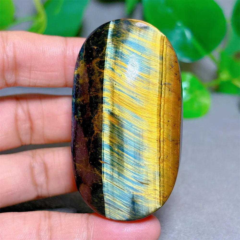 Blue Yellow Tiger Eye Palm Crystal Natural Stone Quartz Stone Minerals Home Decoration Reiki Craft Gifts Energy Healing Luck