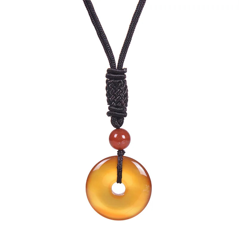 1 Chakra Healing Tiger Eye Amethyst Rose Quartz Clear Quartz Howlite Green Aventurine Amazonite Red Jasper Carnelian Lapis Lazuli Rhodonite Doughnut Necklace Spiritual