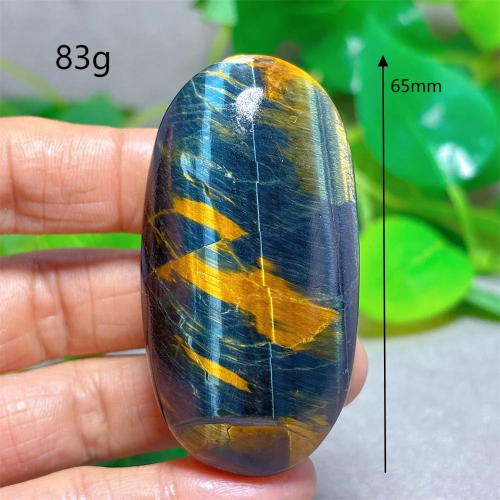 Blue Yellow Tiger Eye Palm Crystal Natural Stone Quartz Stone Minerals Home Decoration Reiki Craft Gifts Energy Healing Luck