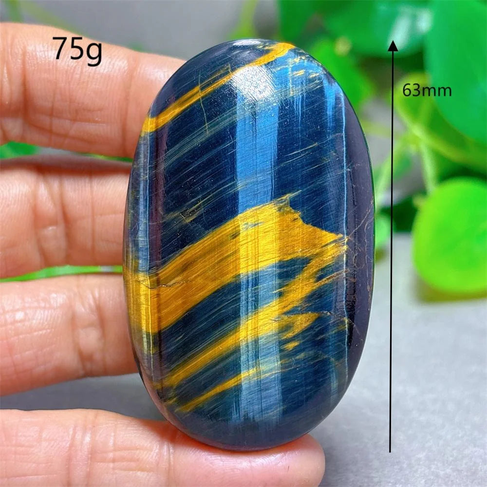 Blue Yellow Tiger Eye Palm Crystal Natural Stone Quartz Stone Minerals Home Decoration Reiki Craft Gifts Energy Healing Luck