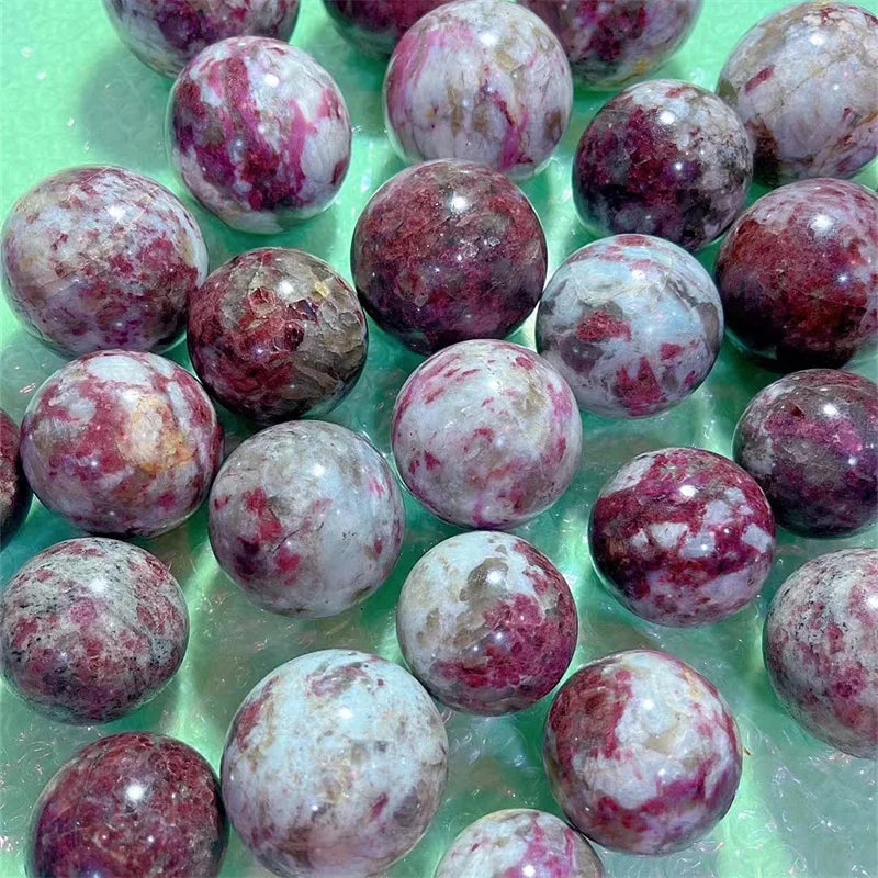 Natural Gemstone Pink Crystal Ball, Rose Flower, Tourmaline Quartz Sphere for Decoration