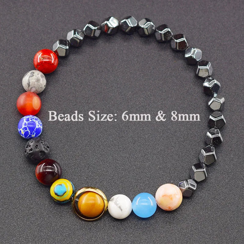 Hot Selling Cosmic Solar System Bracelet Eight Planets Sun Mercury Venus Earth Moon Mars Jupiter SaturnUranus Neptune Friendship Bracelet Handmade Jewelry Accessories