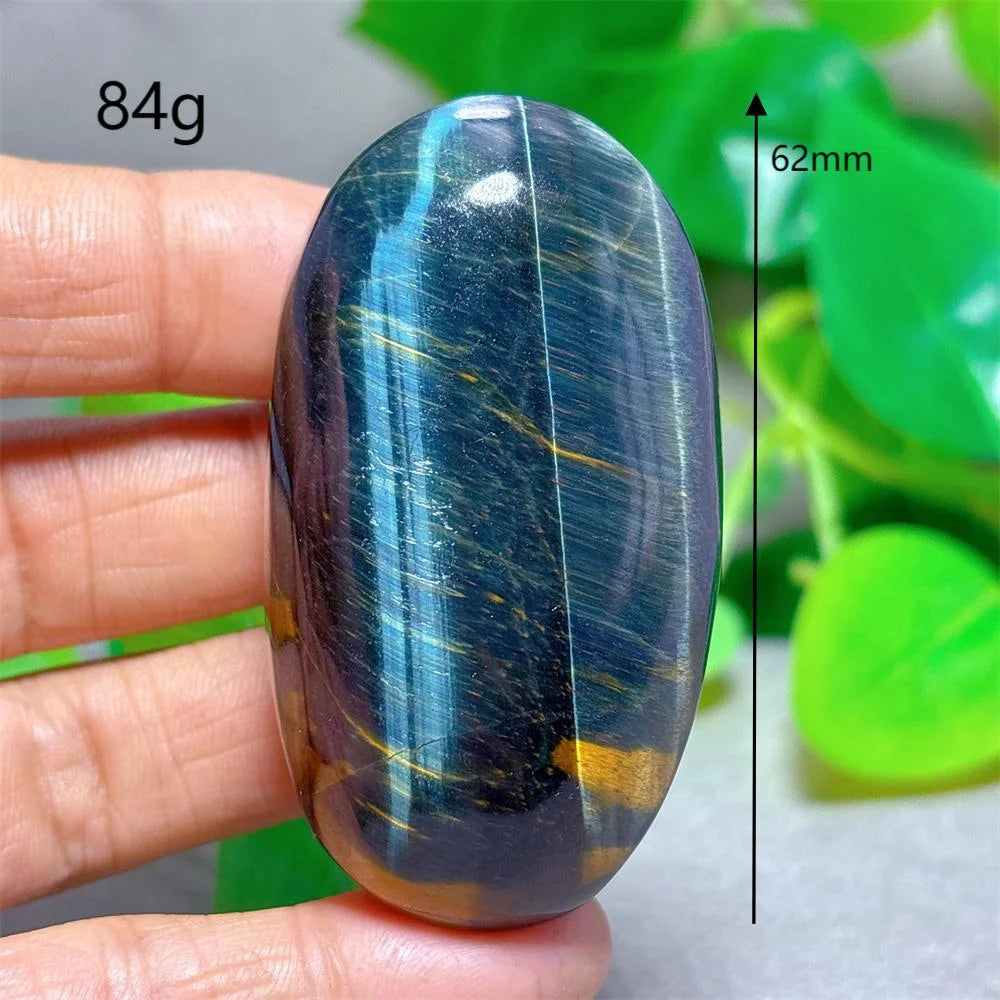 Blue Yellow Tiger Eye Palm Crystal Natural Stone Quartz Stone Minerals Home Decoration Reiki Craft Gifts Energy Healing Luck