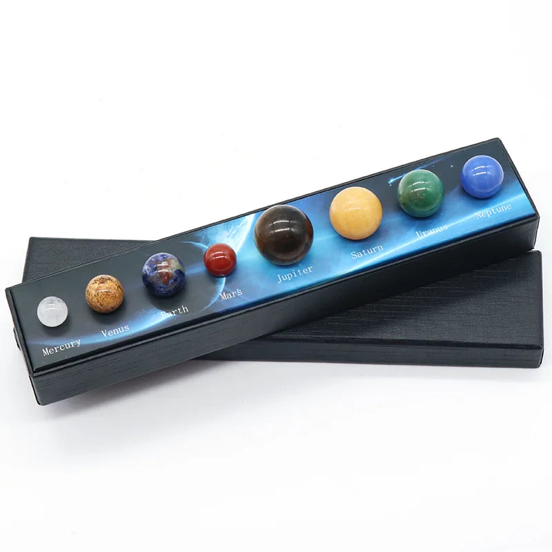 Natural Crystal Planets Ball Solar Sun System Rock Quartz Stones Beads Healing Reiki Chakra Energy Sphere Galaxy Model