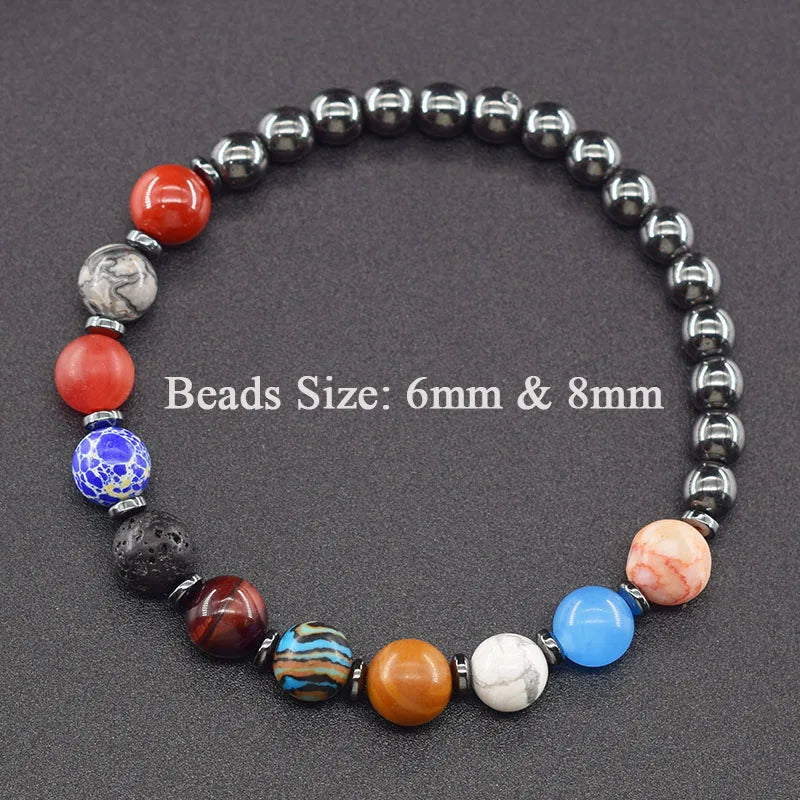 Hot Selling Cosmic Solar System Bracelet Eight Planets Sun Mercury Venus Earth Moon Mars Jupiter SaturnUranus Neptune Friendship Bracelet Handmade Jewelry Accessories