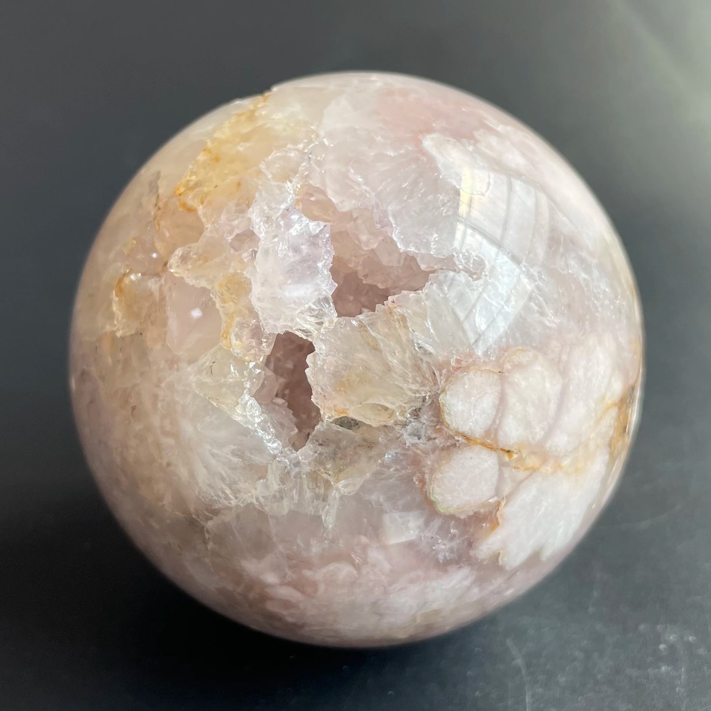Natural Stone Amethyst Pink Sakura Agate Geode Sphere Polished Crystal Quartz ball Reiki Healing Gift Room Decor