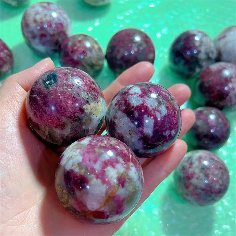 Natural Gemstone Pink Crystal Ball, Rose Flower, Tourmaline Quartz Sphere for Decoration