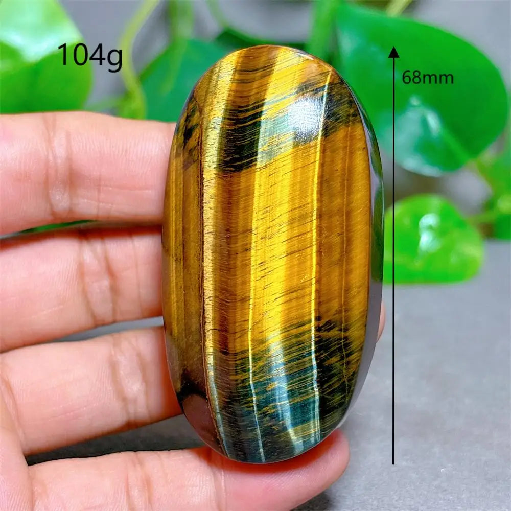 Blue Yellow Tiger Eye Palm Crystal Natural Stone Quartz Stone Minerals Home Decoration Reiki Craft Gifts Energy Healing Luck