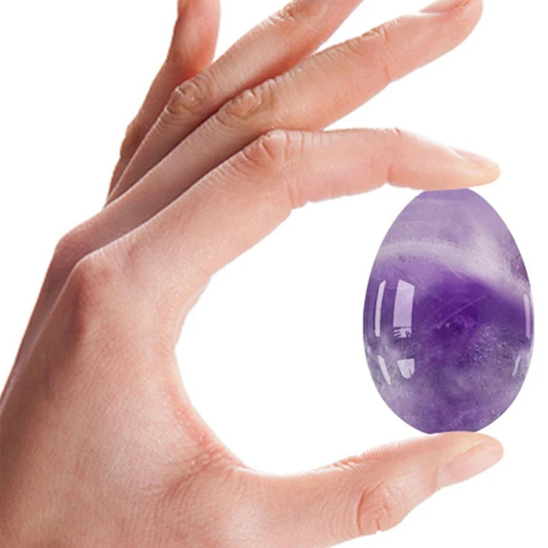 Rose Quartz Jade Egg Amethyst Yoni Egg Purple Crystal Yoni Eggs Natural Jade Egg Vaginal Tightening Massage Ball Kegel Exerciser