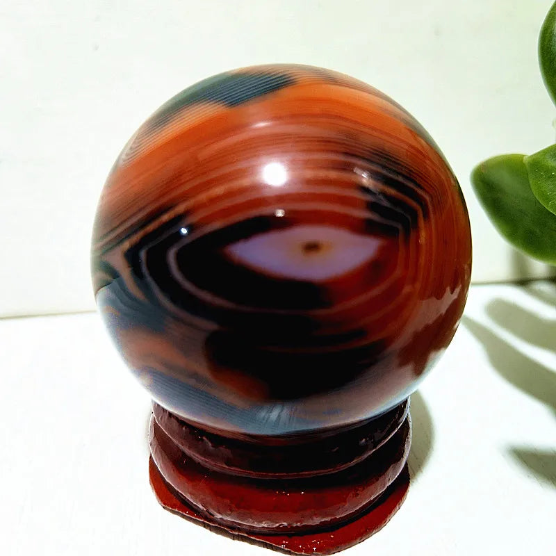 Natural Stone Lace Stone Sardonyx Agate Sphere Meditation Spirit Crystal Exorcism Feng Shui Home Room Decoration