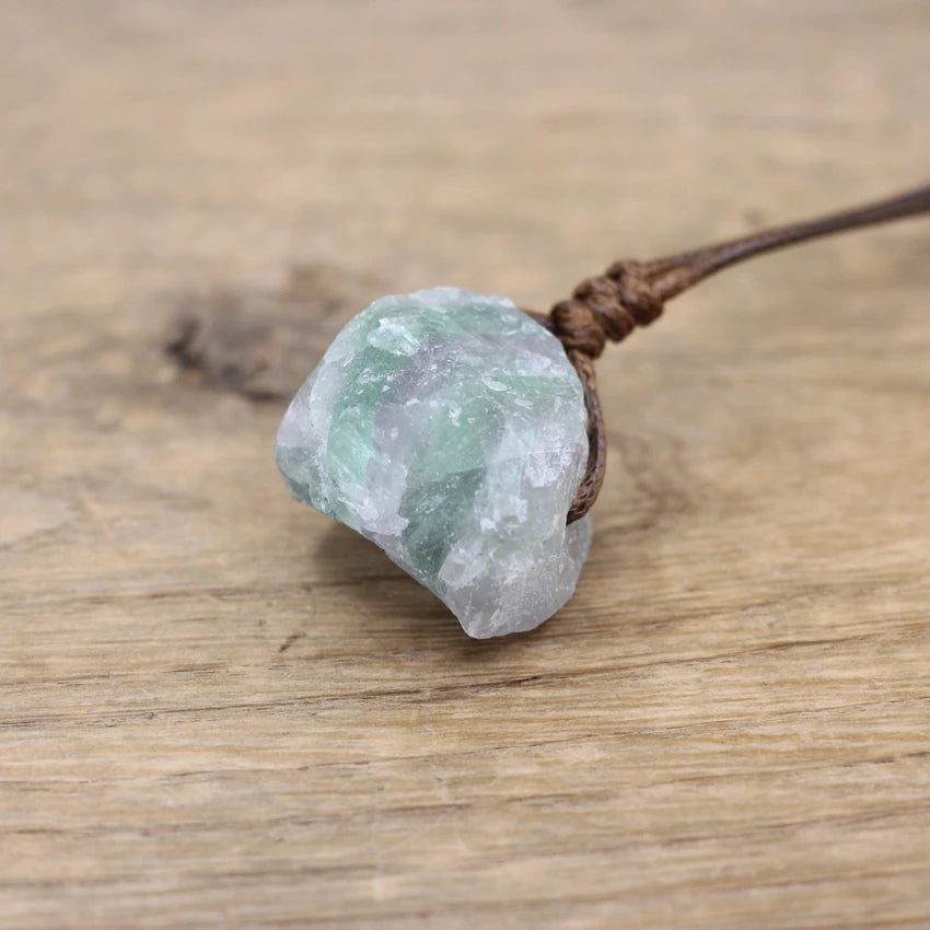 Healing Reiki Raw Stone Mineral Pendants Necklace,Natural Crystal Fluorite Rose Quartzs Tourmaline Agates Apatite Jewelry,QC3014