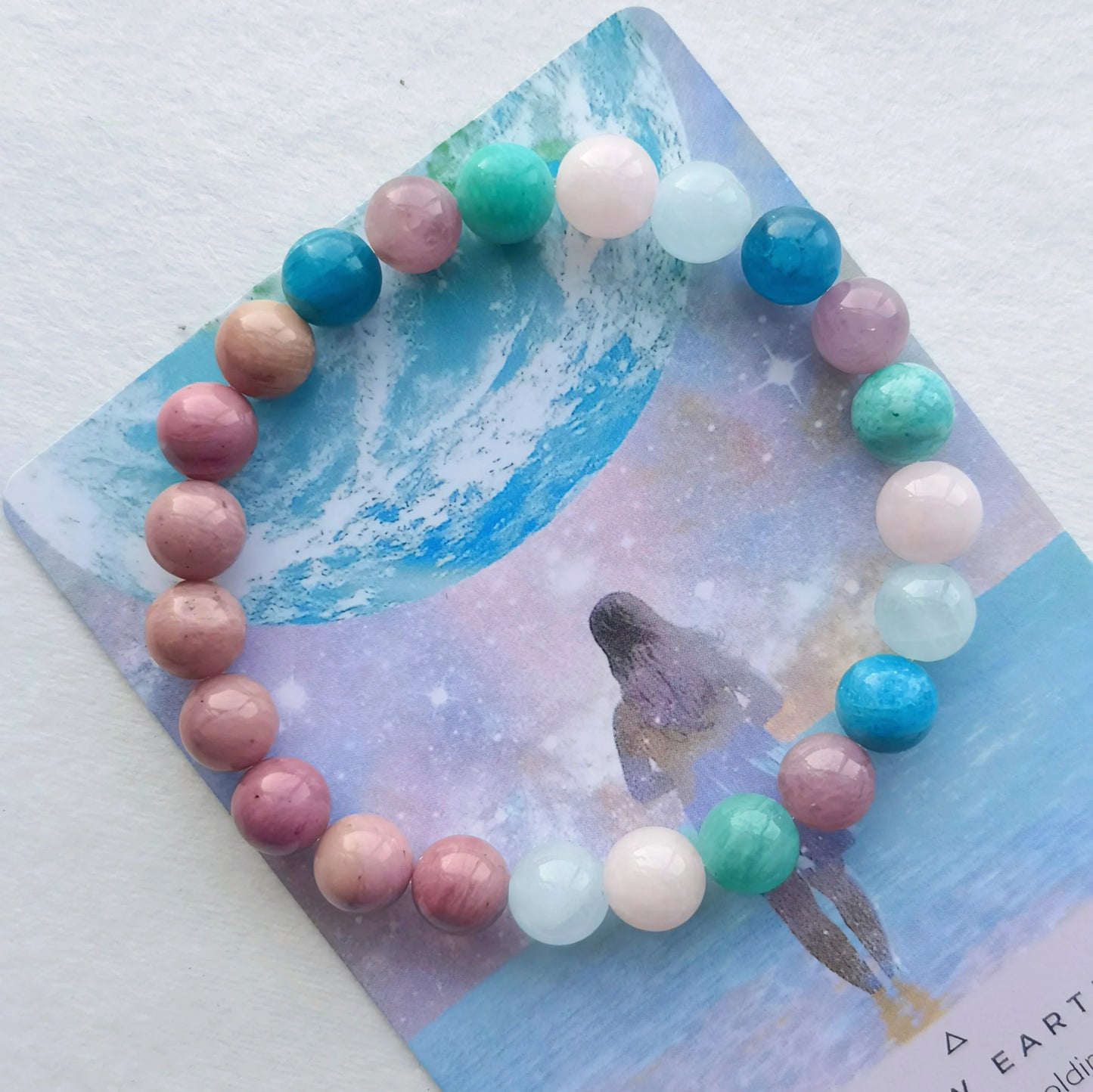 Natural Rhodonite Charm Bracelets Amazonite Bracelet Rose Quartz Beads Bangle Apatite Jewelry Women Healing Crystal Stone Gift