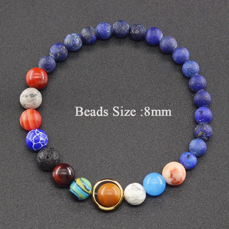 Hot Selling Cosmic Solar System Bracelet Eight Planets Sun Mercury Venus Earth Moon Mars Jupiter SaturnUranus Neptune Friendship Bracelet Handmade Jewelry Accessories