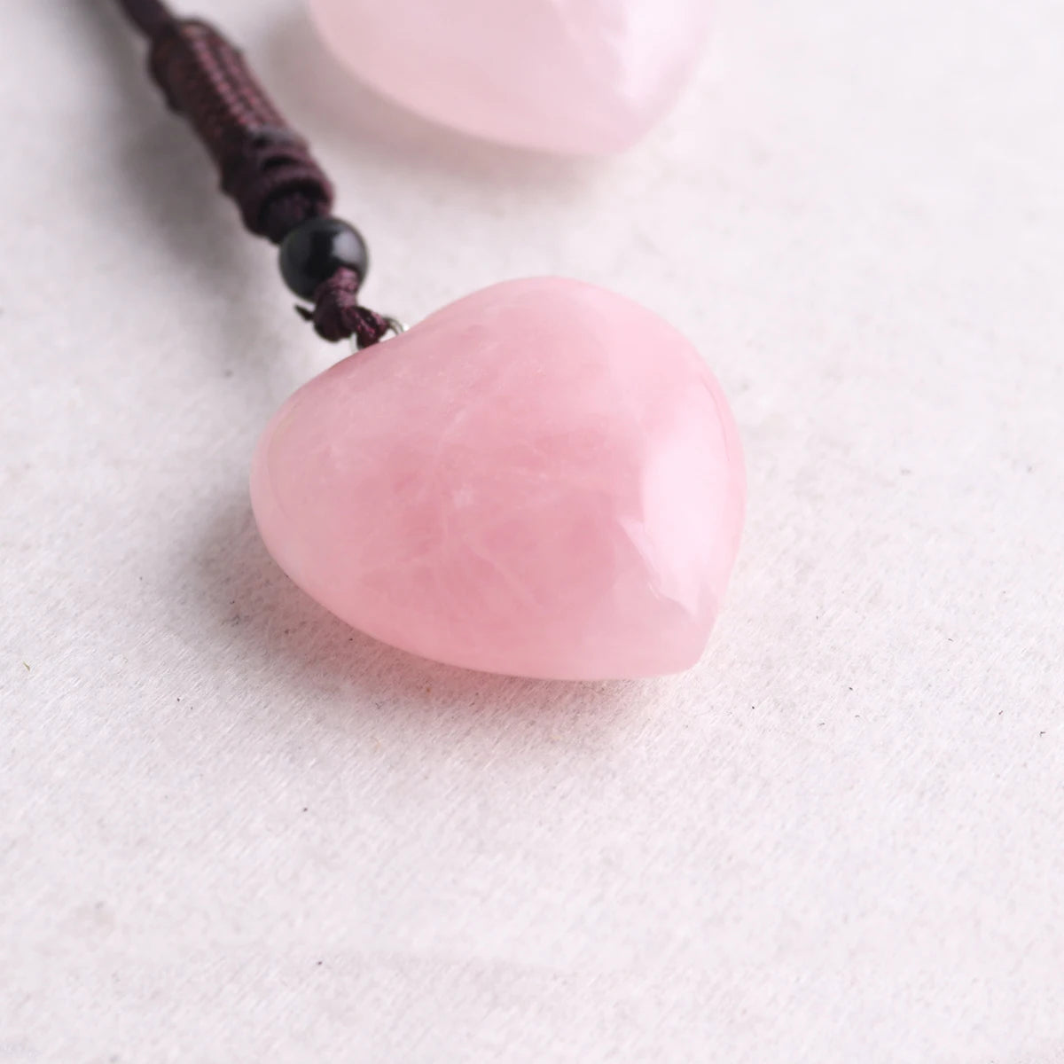 6pcs /lot High Quality Natural Stone Rose Quartz Crystal 30mm Heart Pendant Necklace Female Healing Energy Jewelry Wholesales