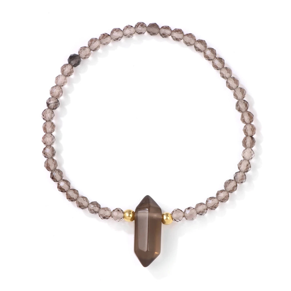Hexagonal Rose Quartzs Charm Bracelet Natural Stone Crystal Faceted Beads Bracelets For Women Men Meditation Exquisite Jewelry
