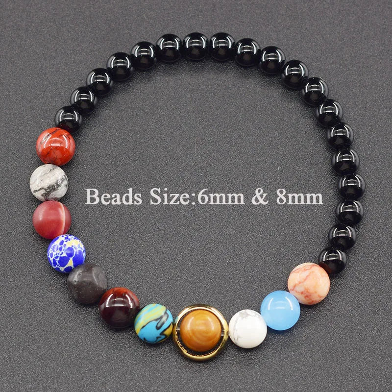 Hot Selling Cosmic Solar System Bracelet Eight Planets Sun Mercury Venus Earth Moon Mars Jupiter SaturnUranus Neptune Friendship Bracelet Handmade Jewelry Accessories
