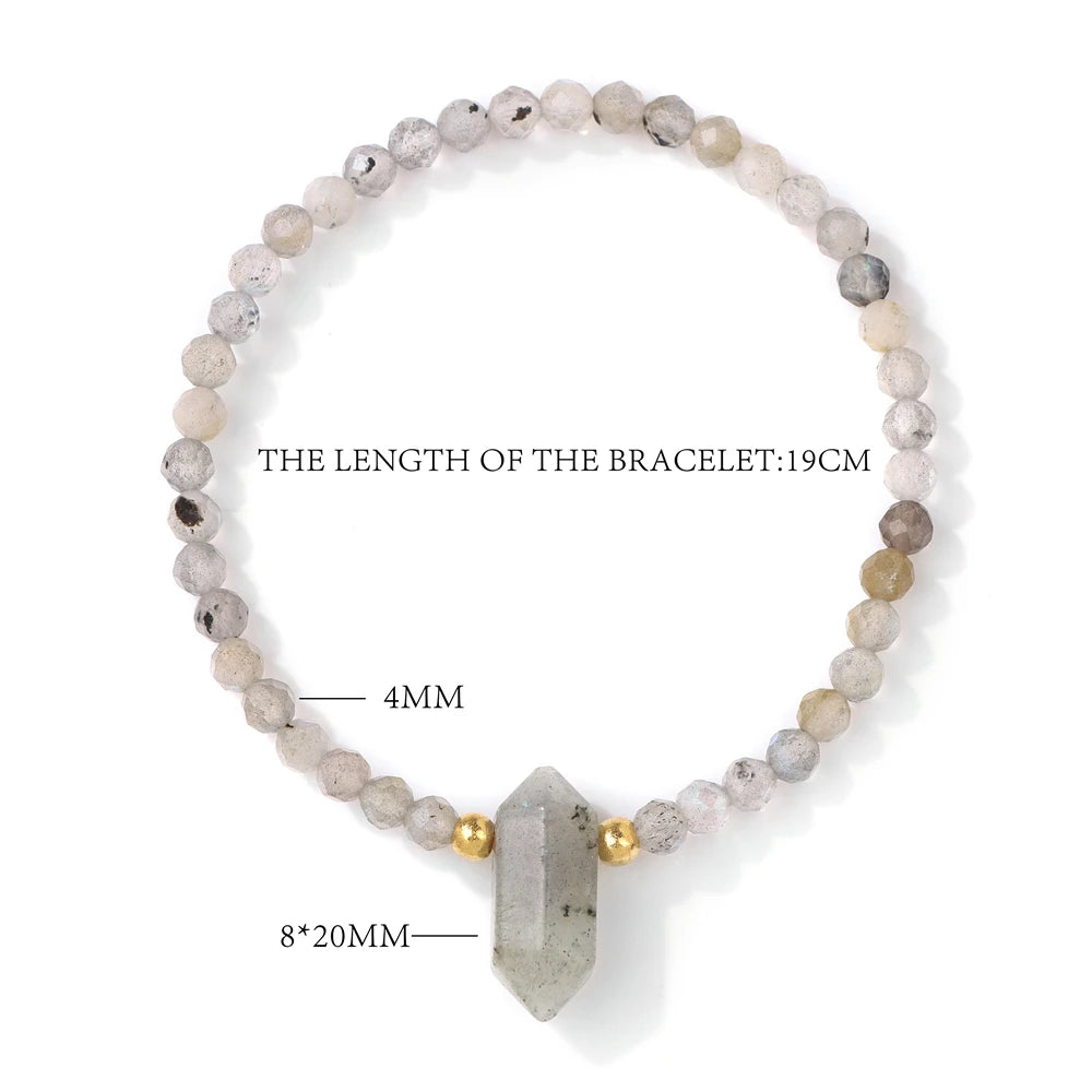 Hexagonal Rose Quartzs Charm Bracelet Natural Stone Crystal Faceted Beads Bracelets For Women Men Meditation Exquisite Jewelry